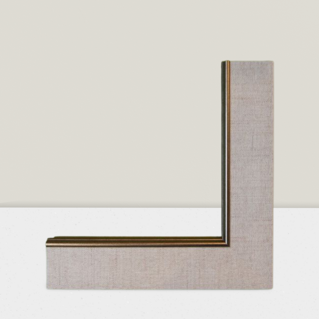 White Fabric-textured with Silver Accent Frame Moulding - 843-B